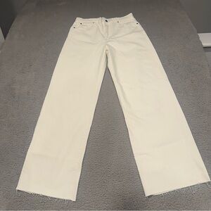 SLVRLAKE Grace High-Rise Wide-Leg Jeans Wash White Size 32